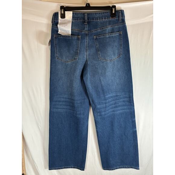 Wide Leg Rhinestone Y2K 9/29 GOGO Jeans Pants Blue Glam Baggy Chic Skater - Picture 2 of 11